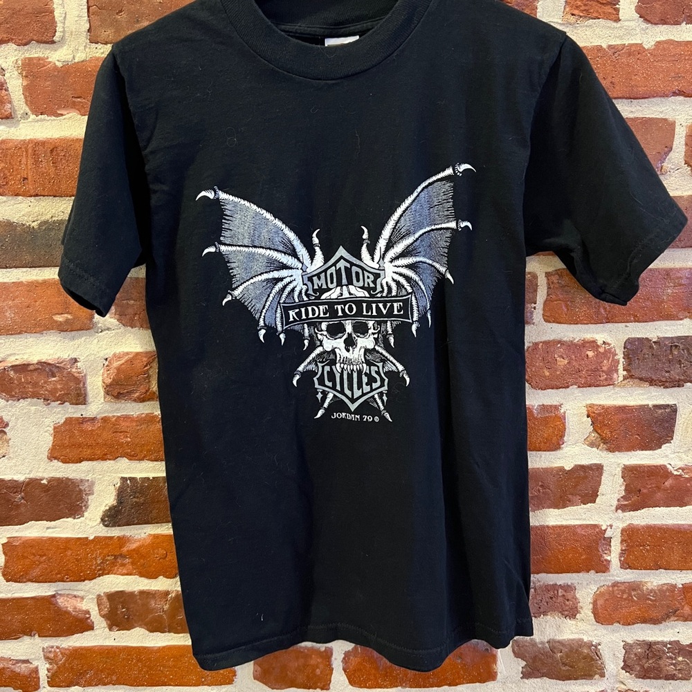 Vintage Design Motorcycle Black Graphic Tee